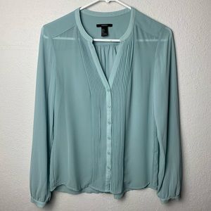 Forever 21 Long Sleeve Sheer Top Mint Size S